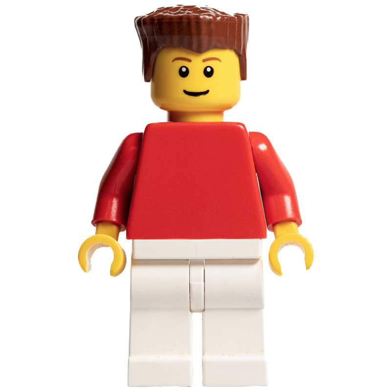 Joueur de football torse uni rouge, jambes blanches 4 (Soccer Player Red Plain Torso, White Legs 4)
