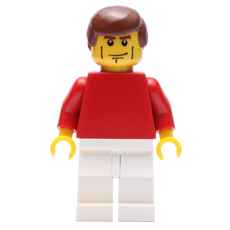 Joueur de football torse uni rouge, jambes blanches 5 (Soccer Player Red Plain Torso, White Legs 5)