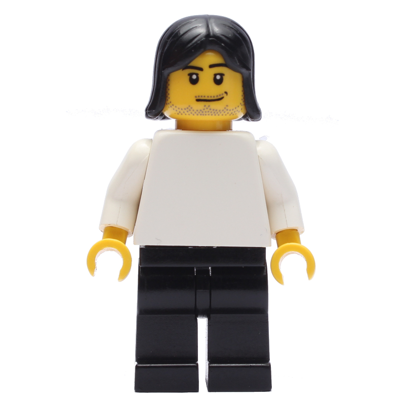 Joueur de football torse uni blanc, jambes noires 1 (Soccer Player White Plain Torso, Black Legs 1)