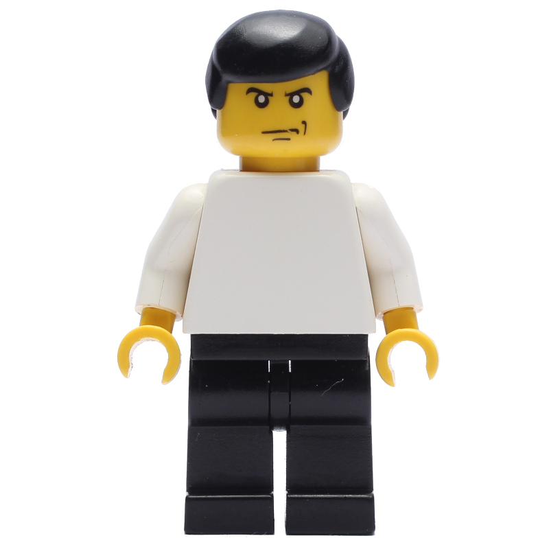Joueur de football torse uni blanc, jambes noires 2 (Soccer Player White Plain Torso, Black Legs 2)