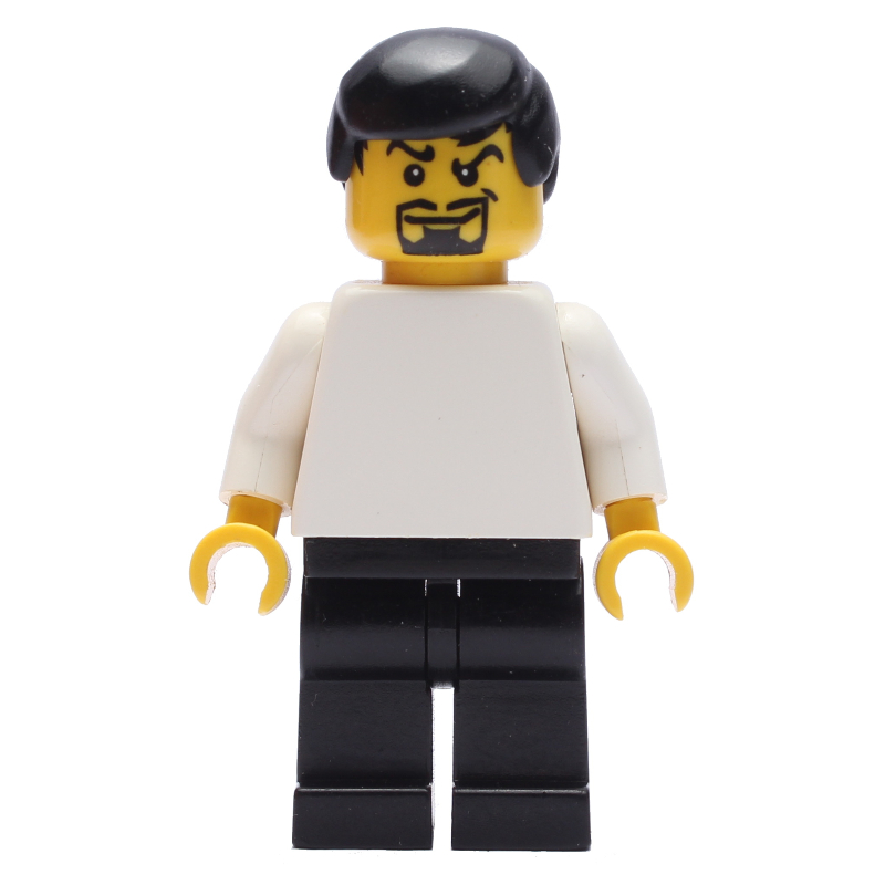 Joueur de football torse uni blanc, jambes noires 3 (Soccer Player White Plain Torso, Black Legs 3)