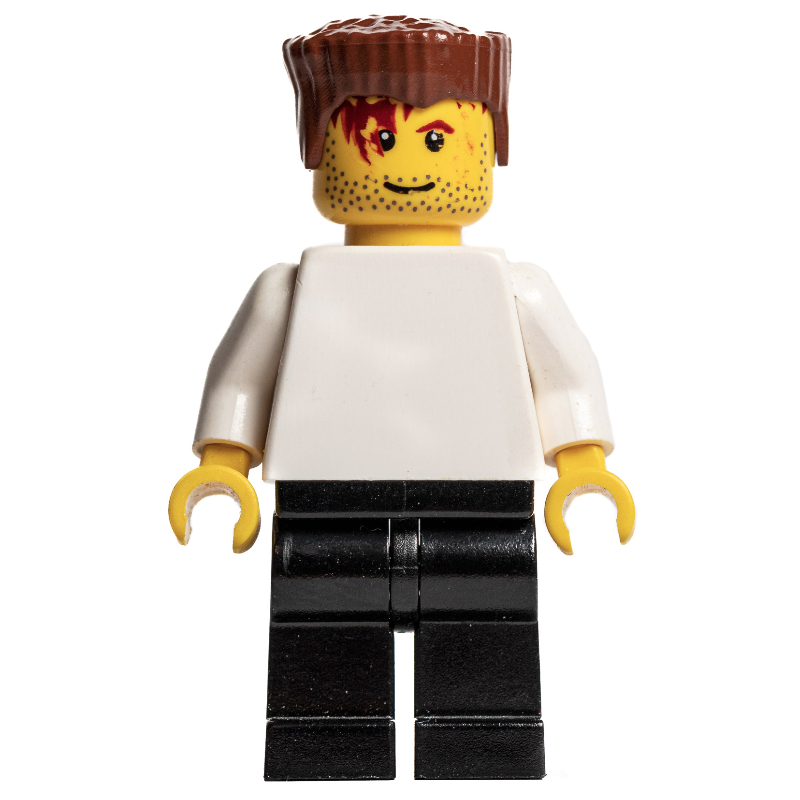Joueur de football torse uni blanc, jambes noires 4 (Soccer Player White Plain Torso, Black Legs 4)