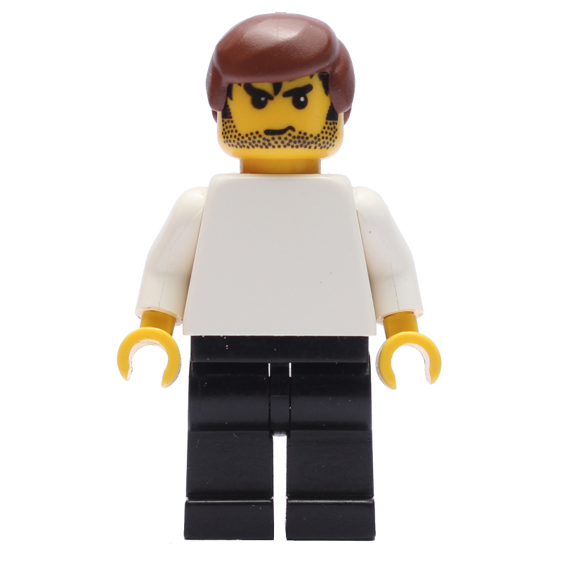 Joueur de football torse uni blanc, jambes noires 5 (Soccer Player White Plain Torso, Black Legs 5)