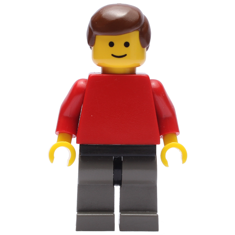 Homme - torse rouge, jambes gris foncé (Man - Red Torso, Dark Grey Legs)
