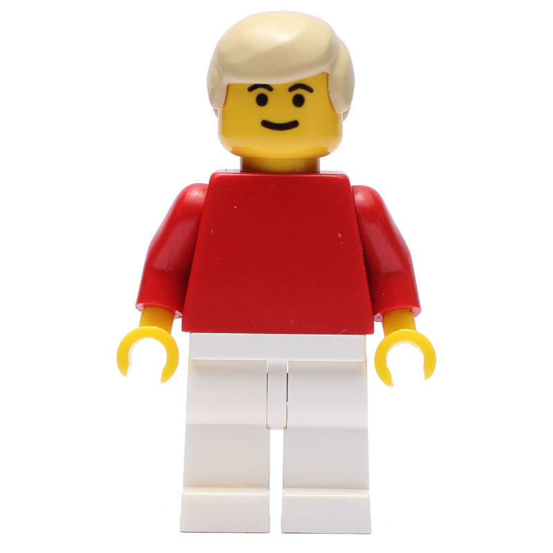 Joueur de football torse uni rouge, jambes blanches 8 (Soccer Player Red Plain Torso, White Legs 8)