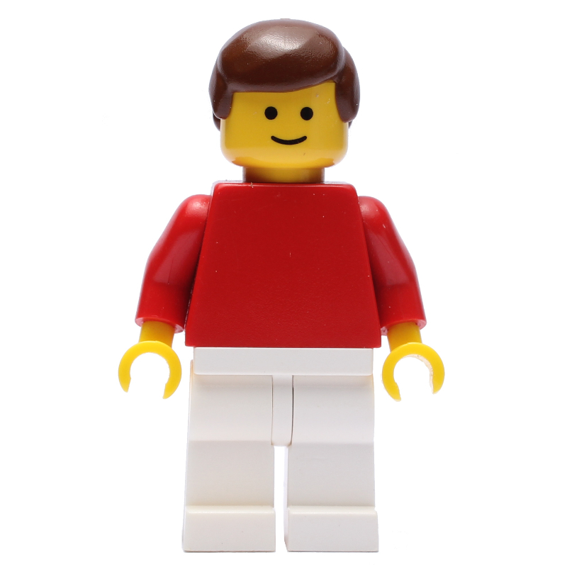 Joueur de football torse uni rouge, jambes blanches 9 (Soccer Player Red Plain Torso, White Legs 9)