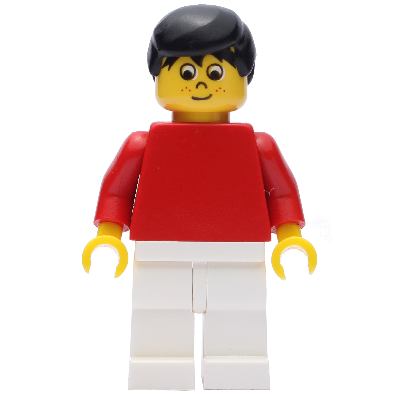 Joueur de football torse uni rouge, jambes blanches 10 (Soccer Player Red Plain Torso, White Legs 10)