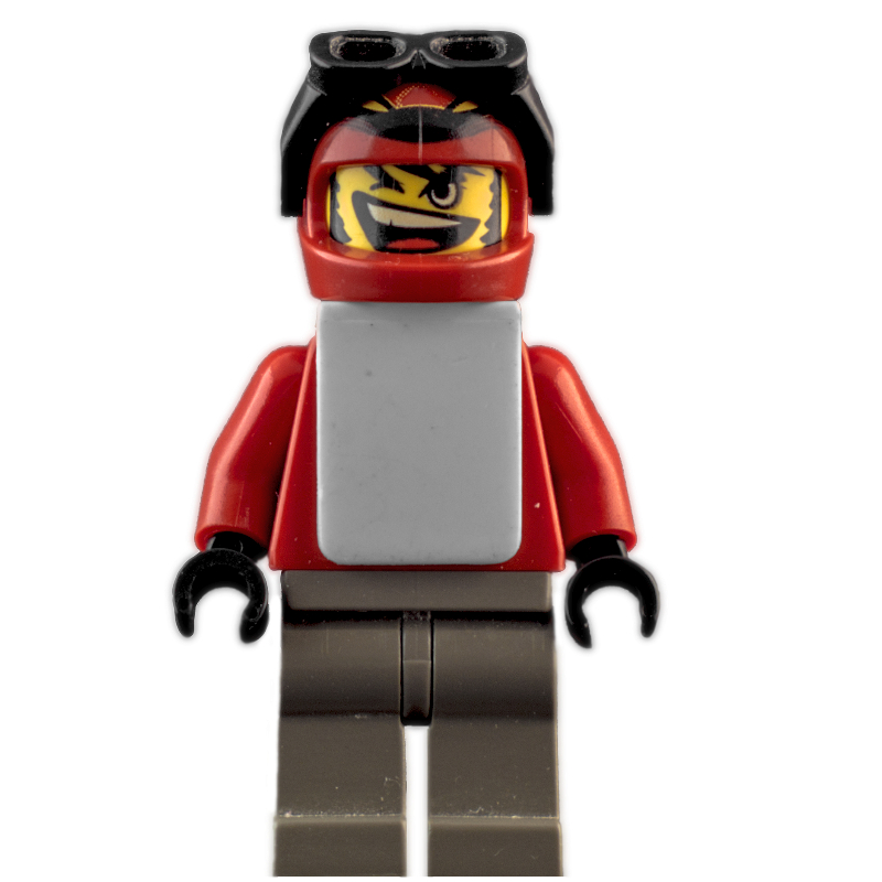 Snowboarder, jambes rouges, gris foncé, gilet blanc (Snowboarder, Red, Dark Gray Legs, White Vest)