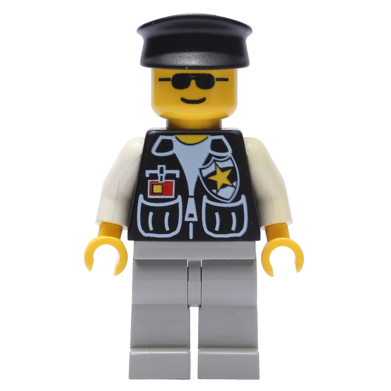 Police - gilet noir, jambes gris clair, chapeau noir (Police - Black vest, Light Gray Legs, Black Hat)
