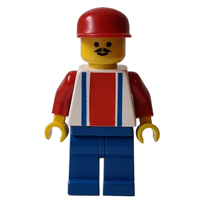 Torse blanc joueur de football avec rayures bleues/rouges, jambes bleues #9 (Soccer Player White Torso with Blue/Red Stripes, Blue Legs #9)