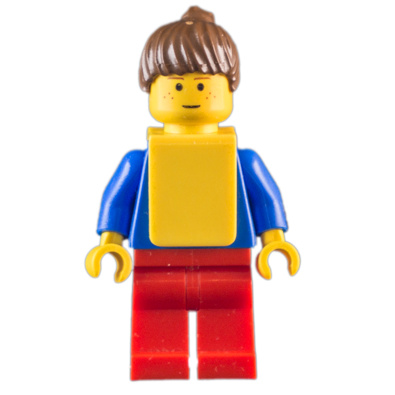 Joueur de football torse bleu, jambes rouges, gilet jaune, femme 4 (Soccer Player Blue Torso, Red Legs, Yellow Vest, Female 4)