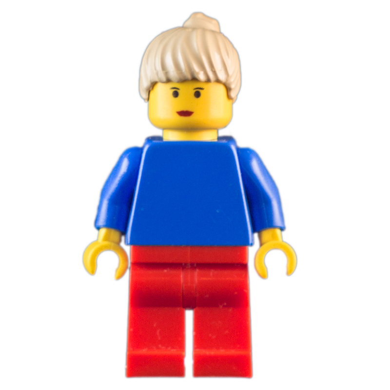 Joueur de football torse bleu, jambes rouges, gilet jaune, femelle 5 (Soccer Player Blue Torso, Red Legs, Yellow Vest, Female 5)
