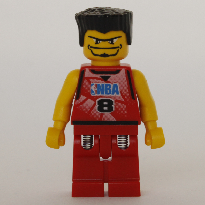 Joueur de basket-ball, torse rouge, jambes rouges #8, cheveux noirs (Basketball Player, Red  Torso, Red Legs #8, Black Hair)
