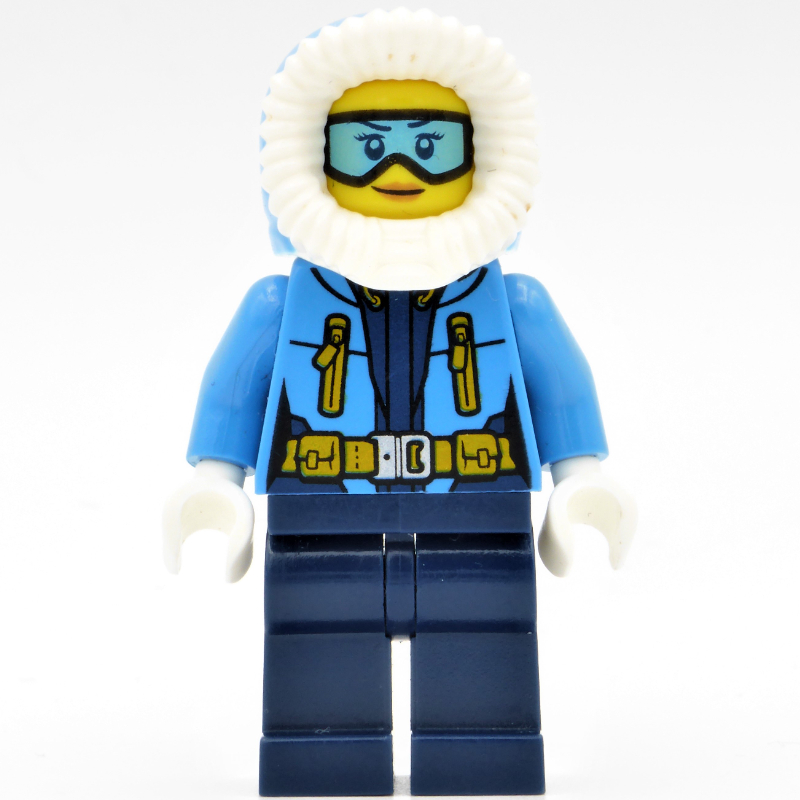 Explorateur arctique, capuche, lunettes bleu clair imprimées (Arctic Explorer, Hood, Printed Light Blue Goggles)