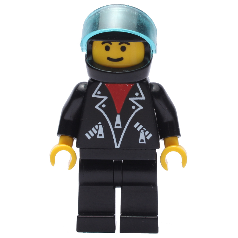 Veste noire, jambes noires, casque noir (Black Jacket, Black Legs, Black Helmet)
