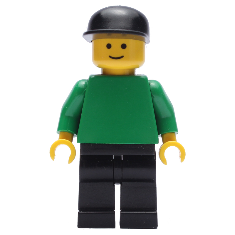 Torse vert, jambes noires, casquette noire (Green Torso, Black Legs, Black Cap)