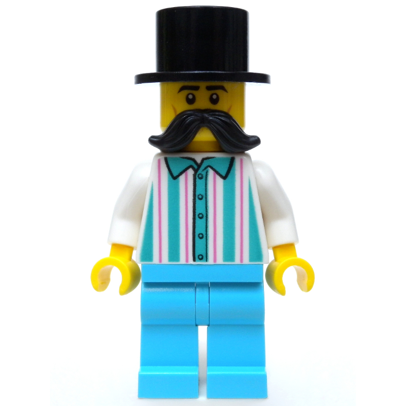 Travailleur forain, homme, moustache, chapeau haut (Fairground Worker, Man, Moustache, Top Hat)