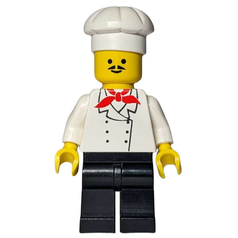Cuisinier, foulard rouge, jambes noires, moustache (Chef, Red Neckerchief, Black Legs, Moustache)