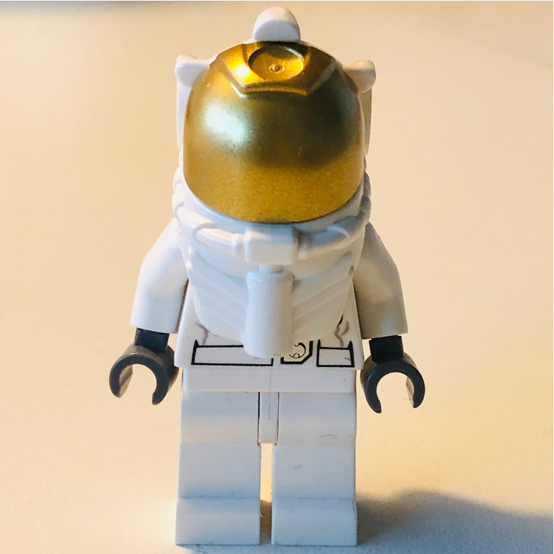 Astronaute, femme, blanc, casque de plongée, visière dorée (Astronaut, Woman, White, Diver Helmet, Gold Visor)