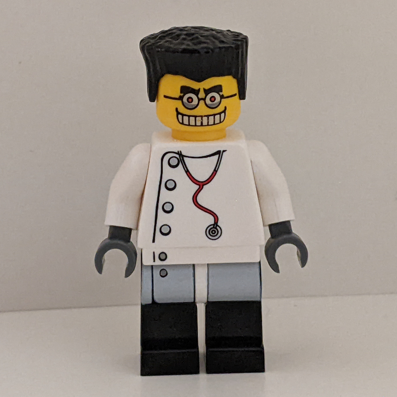 Scientifique fou, sombres mains gris bleuâtre (Mad Scientist, Dark Bluish Gray Hands)