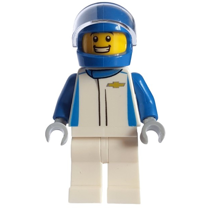 Pilote de course, torse blanc, jambes blanches, casque blanc, chevrolet (Race Driver, White Torso, White Legs, White Helmet, Chevrolet)