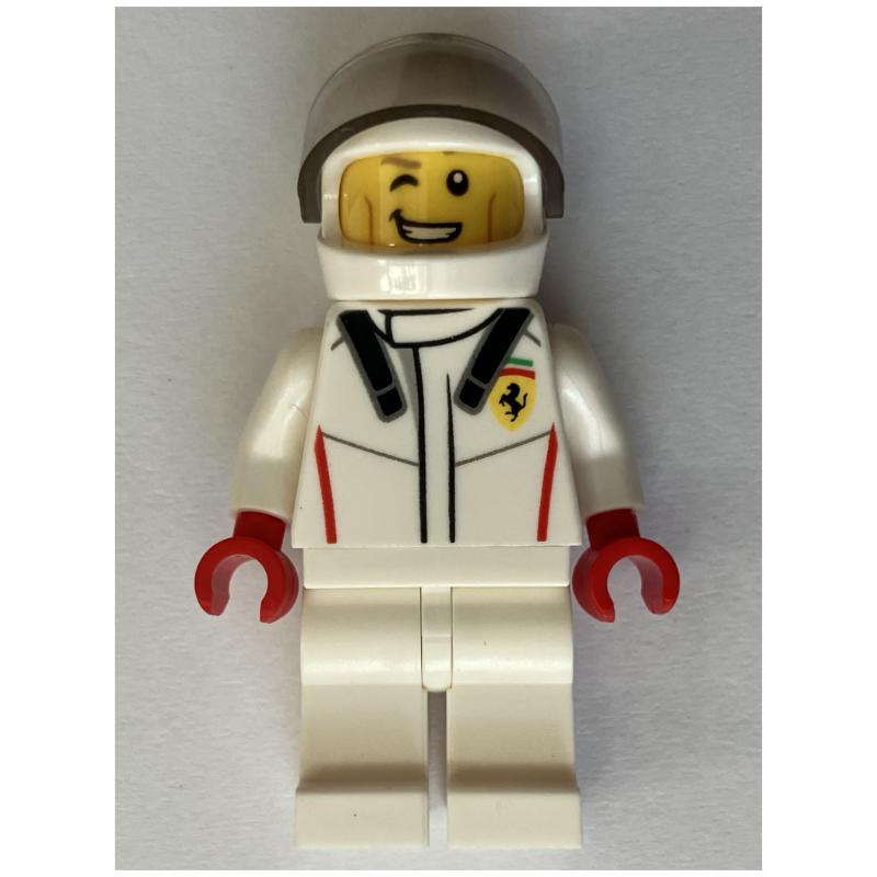 Pilote de course, torse blanc, jambes blanches, casque blanc, ferrari (Race Driver, White Torso, White Legs, White Helmet, Ferrari)