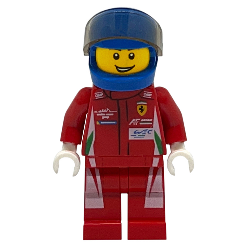 Pilote de course, torse rouge, jambes rouges, casque bleu, ferrari 2 (Race Driver, Red Torso, Red Legs, Blue Helmet, Ferrari 2)