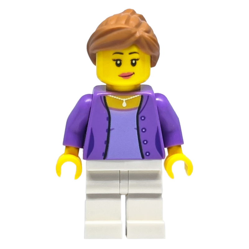 Torse lavande moyen, jambes blanches, cheveux nougat moyen (Medium Lavender Torso, White Legs, Medium Nougat Hair)
