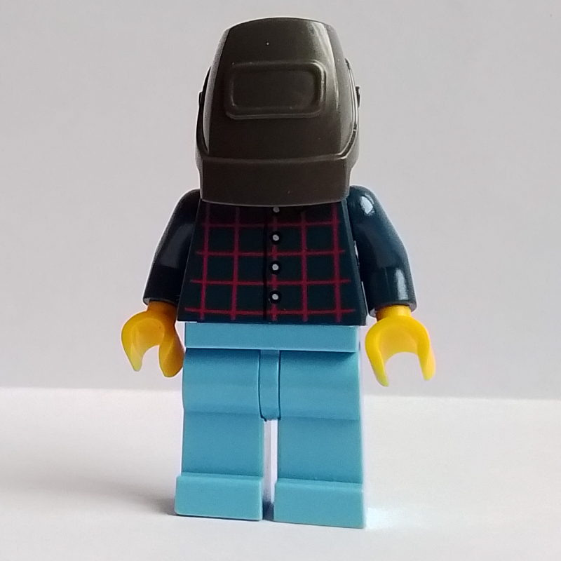 Mécanicien, torse bleu foncé, jambes bleu moyen, masque de soudage (Mechanic, Dark Blue Torso, Medium Blue Legs, Welding Mask)