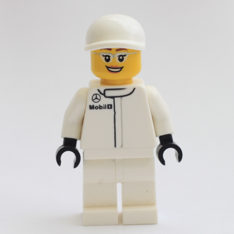 Crew, torse blanc, jambes blanches, casquette blanche, femme (Pit Crew, White Torso, White Legs, White Cap, Female)