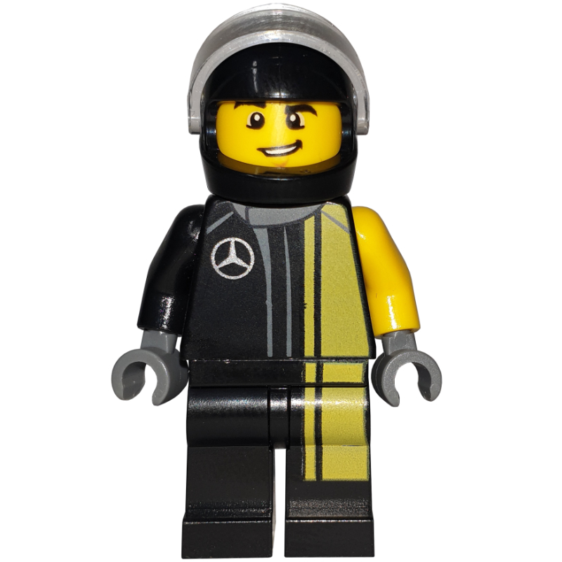 Pilote de course, torse noir, jambes noires, casque noir, mercedes (Race Driver, Black Torso, Black Legs, Black Helmet, Mercedes)