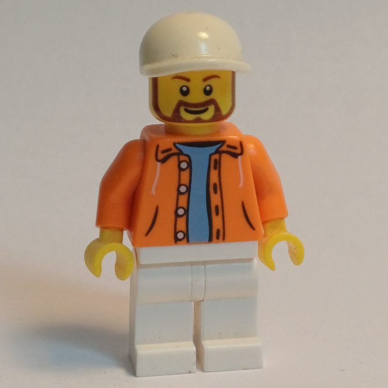 Torse orange, jambes blanches, casquette blanche (Orange Torso, White Legs, White Cap)