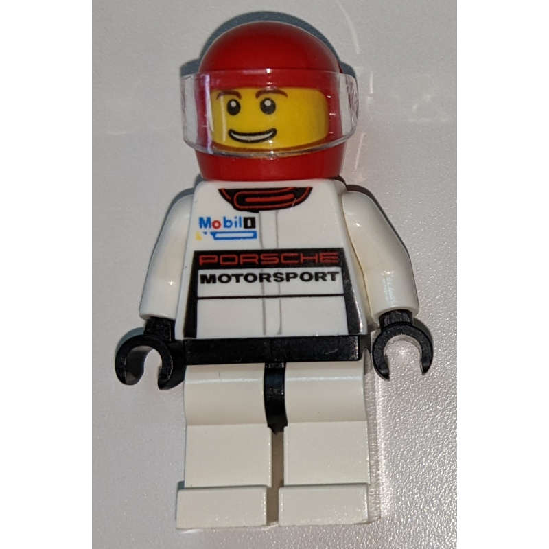 Pilote de course, torse blanc, torse blanc, casque rouge, porsche (Race Driver, White Torso, White Torso, Red Helmet, Porsche)