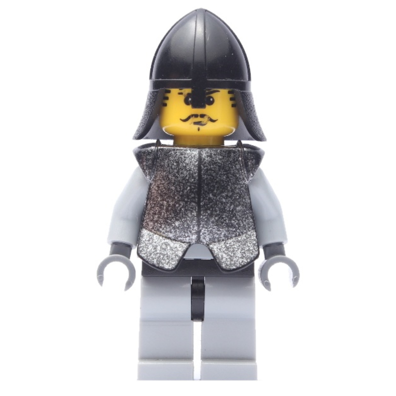 Chevalier (chevaliers royaume i) - jambes gris bleuté clair, armure, moustache noire (Knight (Knights Kingdom I) - Light Bluish Gray Legs, Armor, Black Moustache)