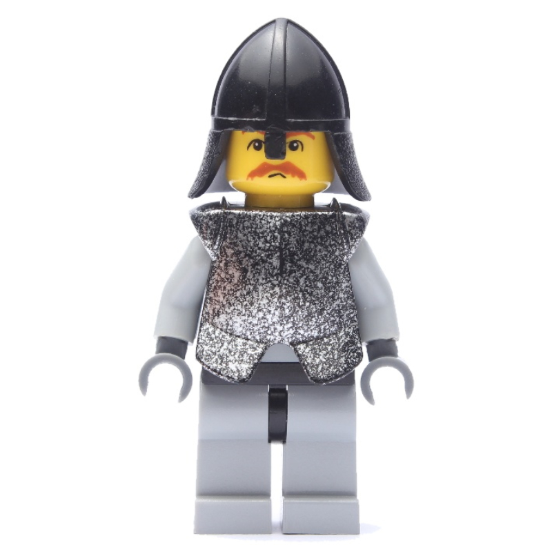 Chevalier (chevaliers royaume i) - jambes gris bleuté clair, armure, moustache brune (Knight (Knights Kingdom I) - Light Bluish Gray Legs, Armor, Brown Moustache)