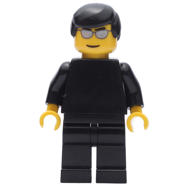 Torse noir, jambes noires, lunettes de soleil argentées (Black Torso, Black Legs, Silver Sunglasses)