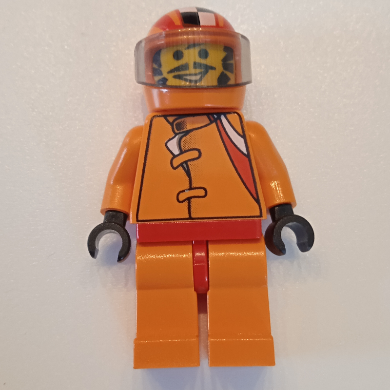 Pilote de course, torse orange, jambes orange, casque orange (Race Driver, Orange Torso, Orange Legs, Orange Helmet)