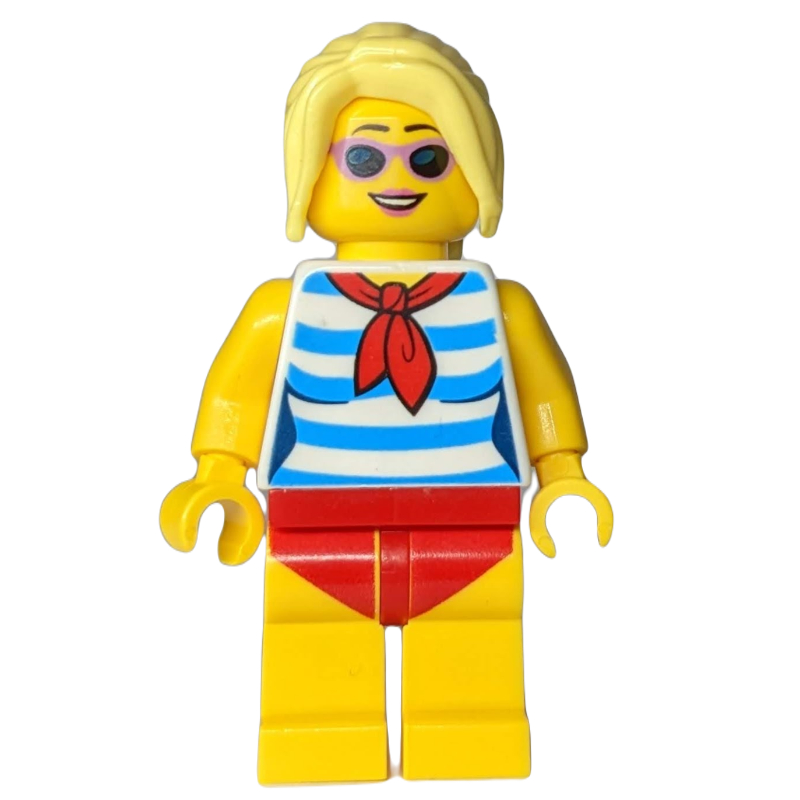Torse blanc, jambes jaunes, cheveux jaune clair vif (White Torso, Yellow Legs, Bright Light Yellow Hair)