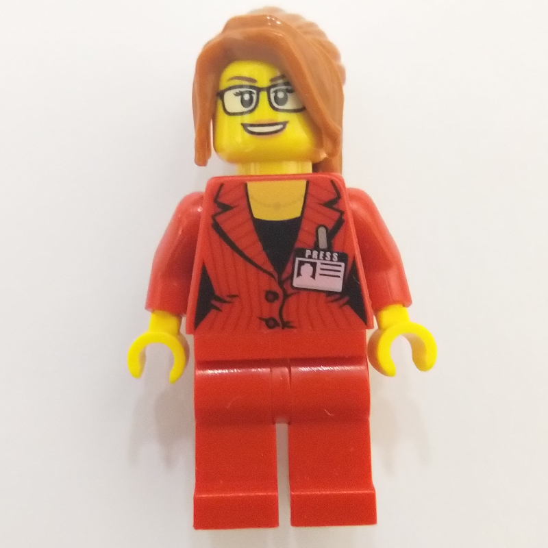 Torse veste rouge, jambes rouges, cheveux orange foncé, lunettes (Red Jacket Torso, Red Legs, Dark Orange Hair, Glasses)