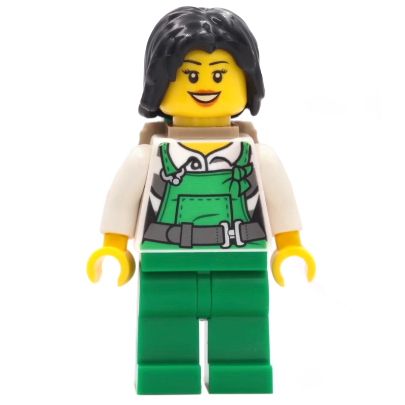 Bandit, femme, salopette verte sur la chemise de prison, cheveux noirs, sac à dos (Criminal, Woman, Green Overalls over Prison Shirt, Black Hair, Backpack)