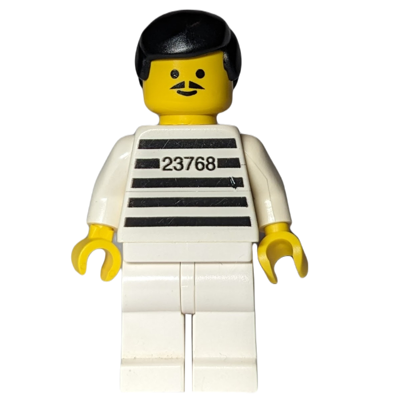 Jailbreak joe, chemise de prison avec #23768, jambes blanches (Jailbreak Joe, Prison Shirt with #23768, White Legs)