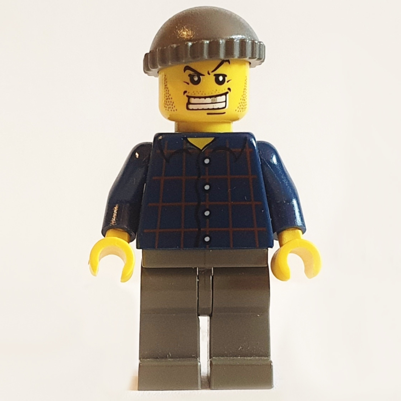 Bandit, chemise à carreaux bleu foncé, chapeau gris foncé, dent d'or (Criminal, Dark Blue Plaid Shirt, Dark Gray Hat, Gold Tooth)