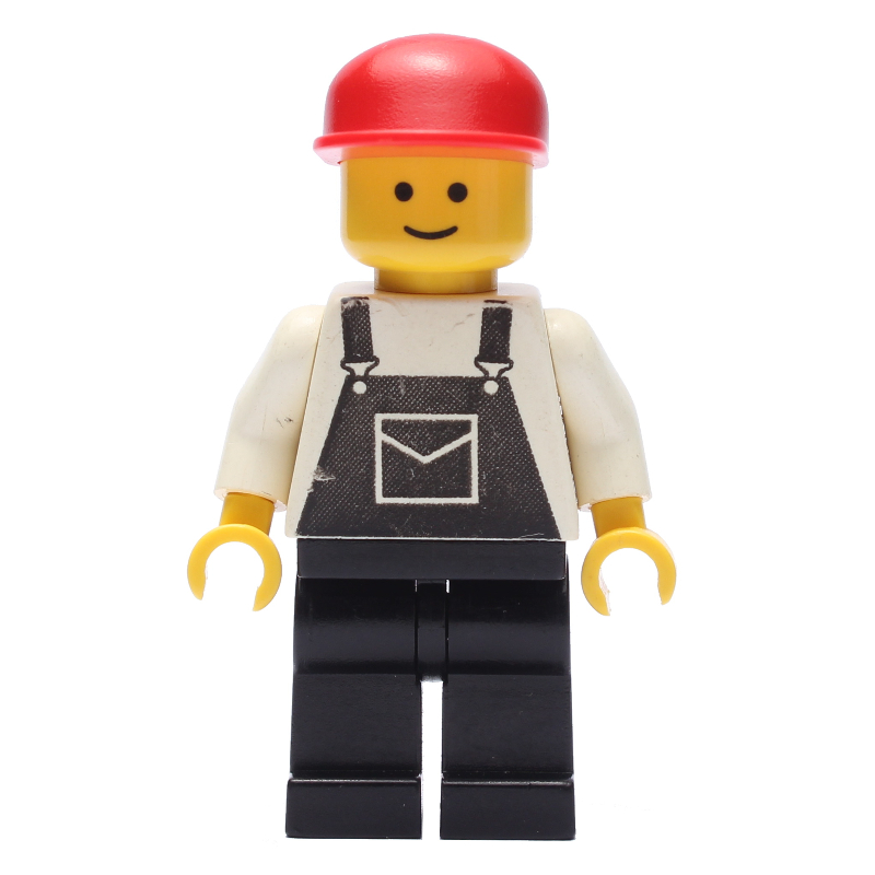Homme, salopette noire, casquette rouge (3626b tête) (Man, Black Overalls, Red Cap (3626b Head))