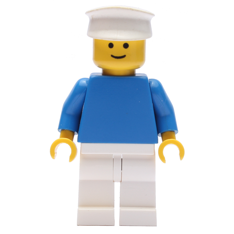 Homme, torse bleu, jambes blanches, chapeau blanc (Man, Blue Torso, White Legs, White Hat)
