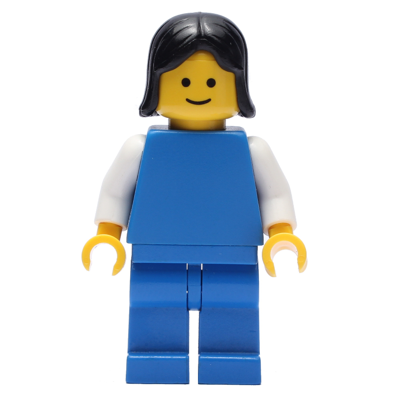 Femme, torse bleu avec bras blancs, jambes bleues, cheveux noirs (Woman, Blue Torso with White Arms, Blue Legs, Black Hair)