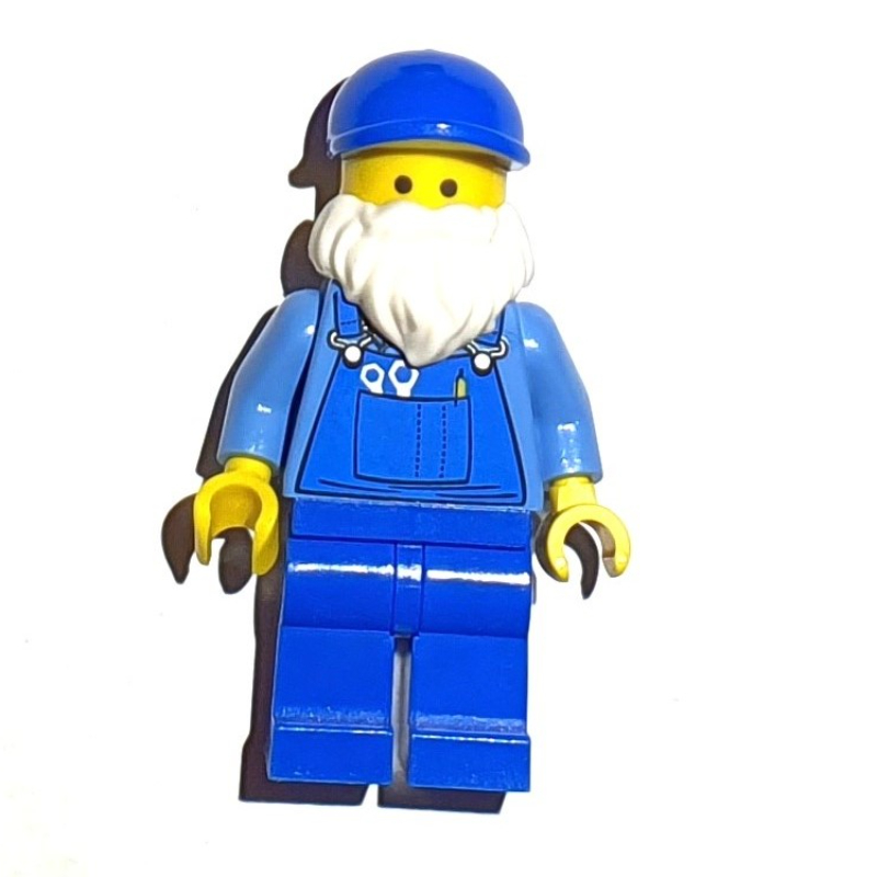 Torse bleu moyen, jambes bleues, casquette bleue, barbe blanche (Medium Blue Torso, Blue Legs, Blue Cap, White Beard)
