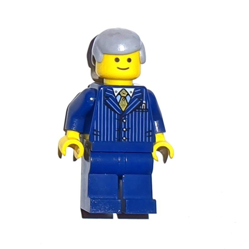 Torse bleu foncé, tenue, jambes bleu foncé, cheveux gris bleuté clair (Dark Blue Torso, Suit, Dark Blue Legs, Light BLuish Grey Hair)