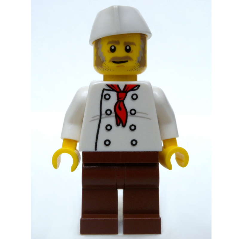 Chef - torse blanc, jambes brun rougeâtre (Chef - White Torso, Reddish Brown Legs)