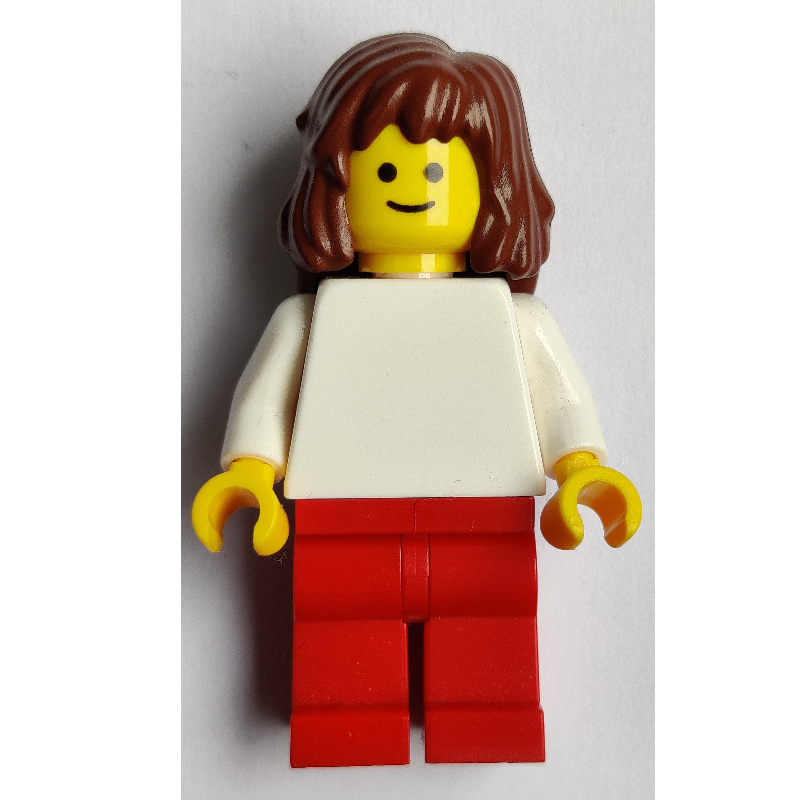Torse blanc, jambes rouges, cheveux brun rougeâtre (White Torso, Red Legs, Reddish Brown Hair)