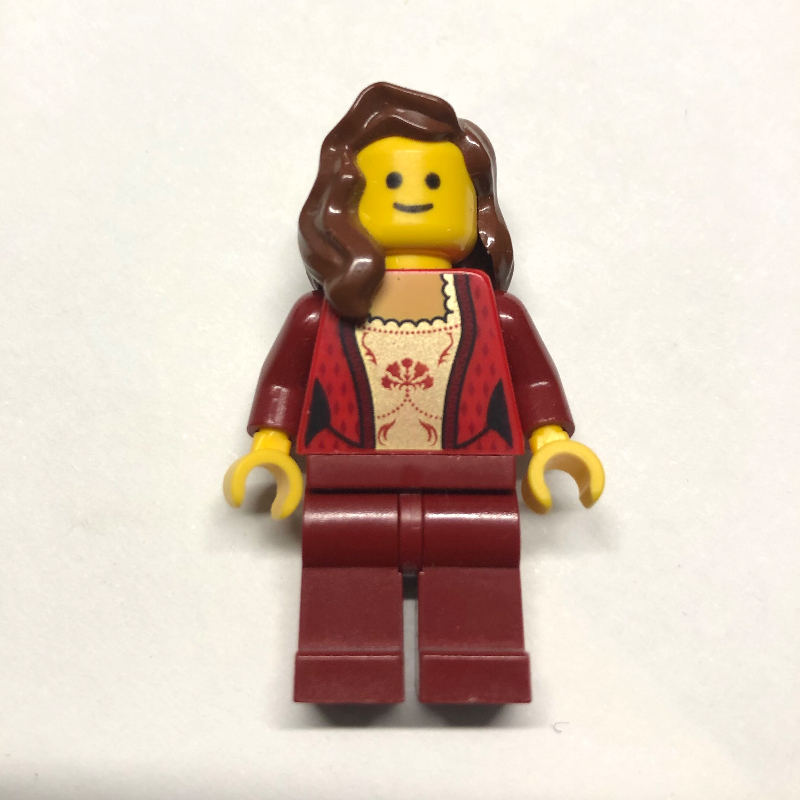 Torse rouge, jambes rouge foncé, cheveux brun rougeâtre (Red Torso, Dark Red Legs, Reddish Brown Hair)
